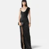 Envers-Satin-Crêpe-Drapiertes Abendkleid
