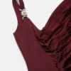 Envers-Satin-Crêpe-Drapiertes Abendkleid
