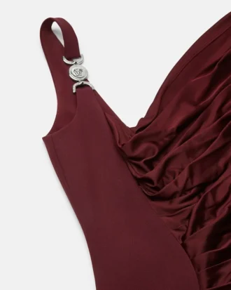 Envers-Satin-Crêpe-Drapiertes Abendkleid