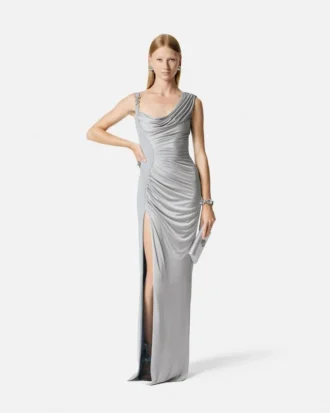 Envers-Satin-Crêpe-Drapiertes Abendkleid