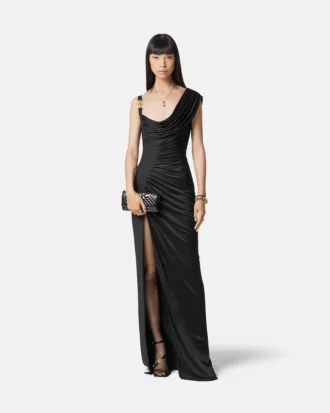 Envers-Satin-Crêpe-Drapiertes Abendkleid