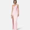 Envers-Satin-Crêpe-Drapiertes Abendkleid