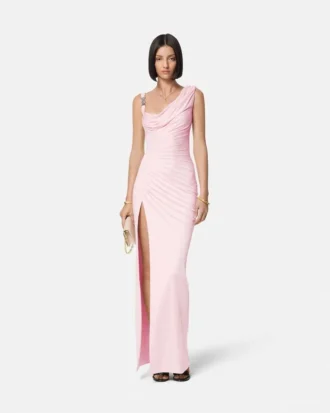 Envers-Satin-Crêpe-Drapiertes Abendkleid