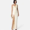 Envers-Satin-Crêpe-Drapiertes Abendkleid
