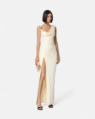Envers-Satin-Crêpe-Drapiertes Abendkleid