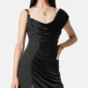 Envers-Satin-Crêpe-Drapiertes Abendkleid