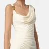 Envers-Satin-Crêpe-Drapiertes Abendkleid