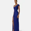 Envers-Satin-Crêpe-Drapiertes Abendkleid