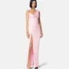 Envers-Satin-Crêpe-Drapiertes Abendkleid