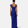 Envers-Satin-Crêpe-Drapiertes Abendkleid