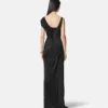 Envers-Satin-Crêpe-Drapiertes Abendkleid