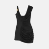 Envers-Satin Crépe Drapiertes Minikleid