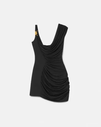 Envers-Satin Crépe Drapiertes Minikleid