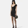 Envers-Satin Crépe Drapiertes Minikleid