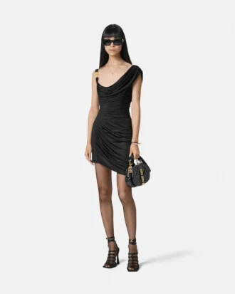 Envers-Satin Crépe Drapiertes Minikleid