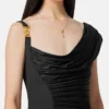 Envers-Satin Crépe Drapiertes Minikleid