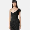 Envers-Satin Crépe Drapiertes Minikleid