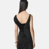 Envers-Satin Crépe Drapiertes Minikleid