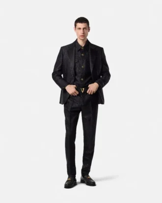 Formelle Hose mit Leoparden-Jacquardmuster