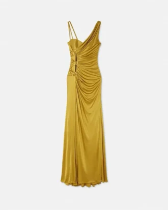 Gerafftes, fließendes Kleid