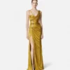 Gerafftes, fließendes Kleid