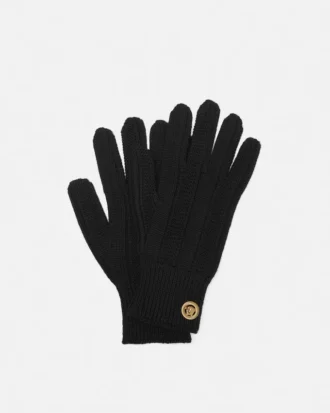 Gerippte Wollstrickhandschuhe