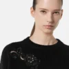 Gestickter Barocco Leaf Strickpullover