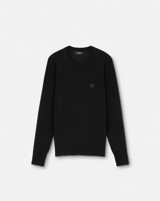 Gestickter Pullover aus Wollmischstrick