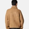 Gestickter Wollstrickpullover mit Reißverschluss