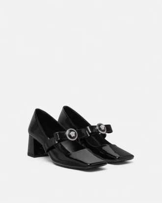 Gianni Ribbon Lack-Pumps mit Blockabsatz 55 mm