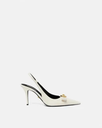 Gianni Ribbon Leder-Slingbacks 85 mm