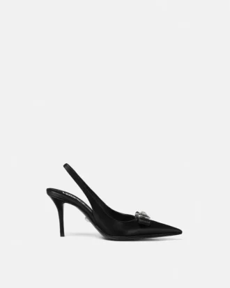Gianni Ribbon Leder-Slingbacks 85 mm