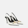 Gianni Ribbon Leder-Slingbacks 85 mm