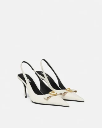 Gianni Ribbon Leder-Slingbacks 85 mm