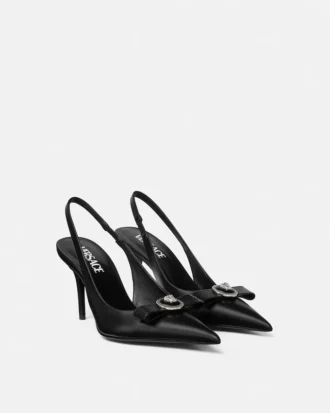 Gianni Ribbon Leder-Slingbacks 85 mm