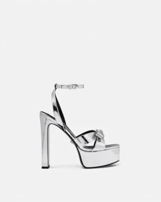 Gianni Ribbon Metallic-Sandalen 140 mm