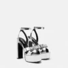 Gianni Ribbon Metallic-Sandalen 140 mm