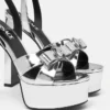 Gianni Ribbon Metallic-Sandalen 140 mm