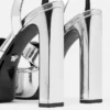 Gianni Ribbon Metallic-Sandalen 140 mm