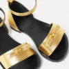 Gianni Ribbon Metallic-Sandalen für Kinder