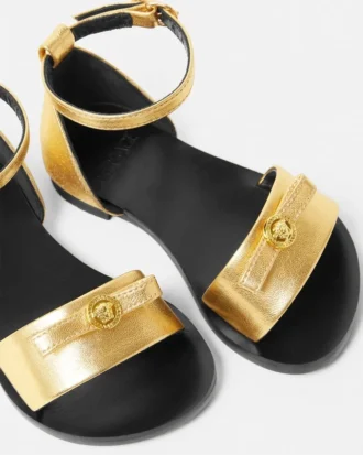 Gianni Ribbon Metallic-Sandalen für Kinder