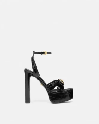 Gianni Ribbon Sandalen mit Krokodilprägung 140 mm