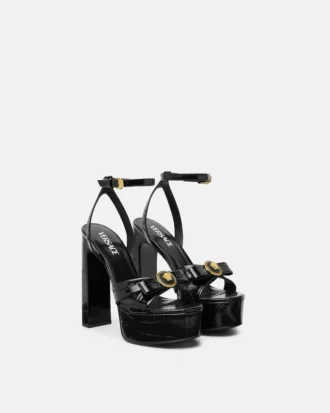 Gianni Ribbon Sandalen mit Krokodilprägung 140 mm