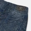 Glitzernde Logomania-Jeans mit weitem Bein
