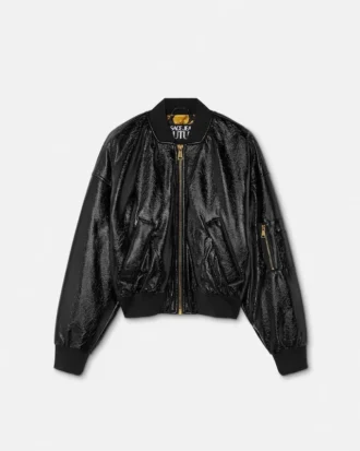Glänzende Bomberjacke mit Beschichtung