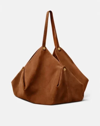 Große Schultertasche Protea aus Wildleder