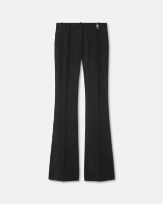 Hose aus Wollmischung mit Python-Jacquard