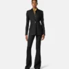 Hose aus Wollmischung mit Python-Jacquard