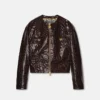 Jacke aus Lackleder mit Krokodiloptik