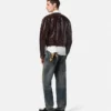 Jacke aus Lackleder mit Krokodiloptik